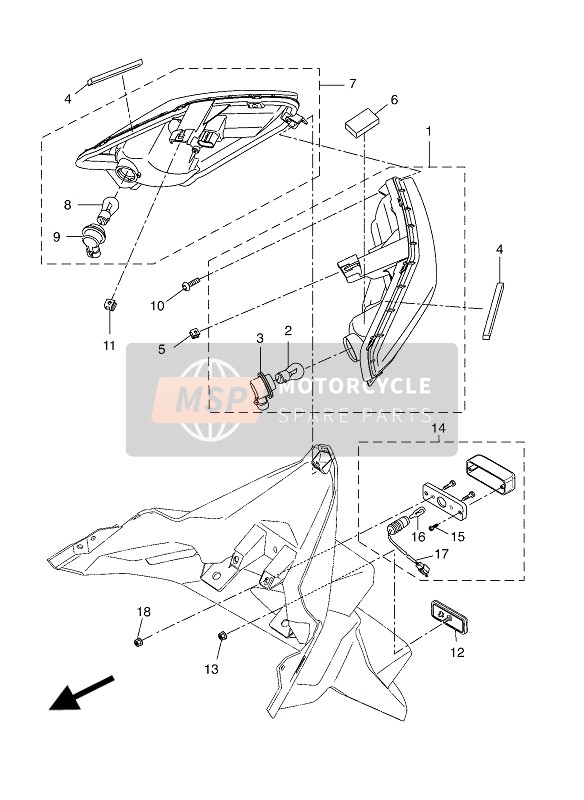 Yamaha YP125RA 2016 Feu Arrière pour un 2016 Yamaha YP125RA